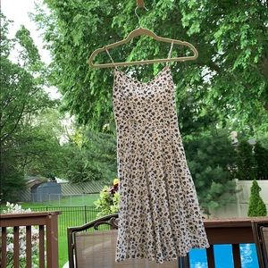 Summer flower print white dress.